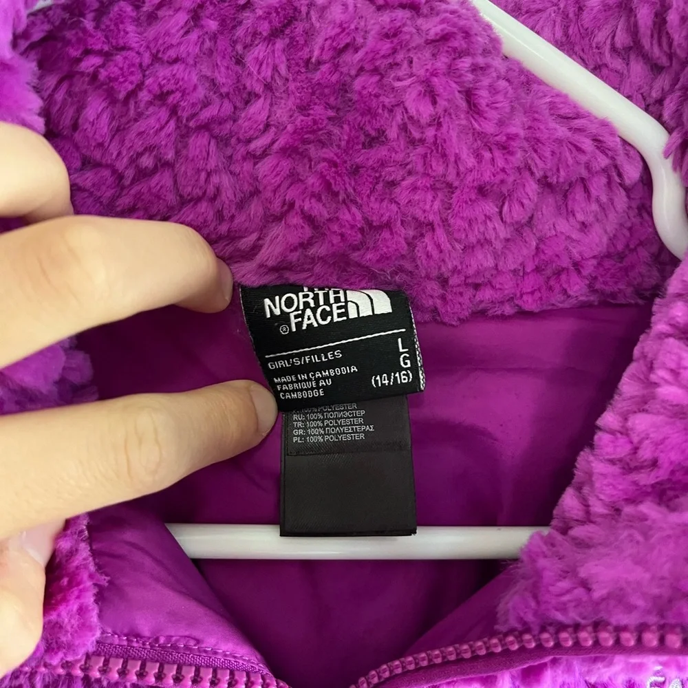 [The North Face] Magic Magenta Laurel Zip Up Jacket- Girls Large 14/16